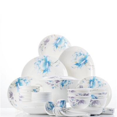 艹逼美女48头聆听花开骨瓷礼品餐具套装